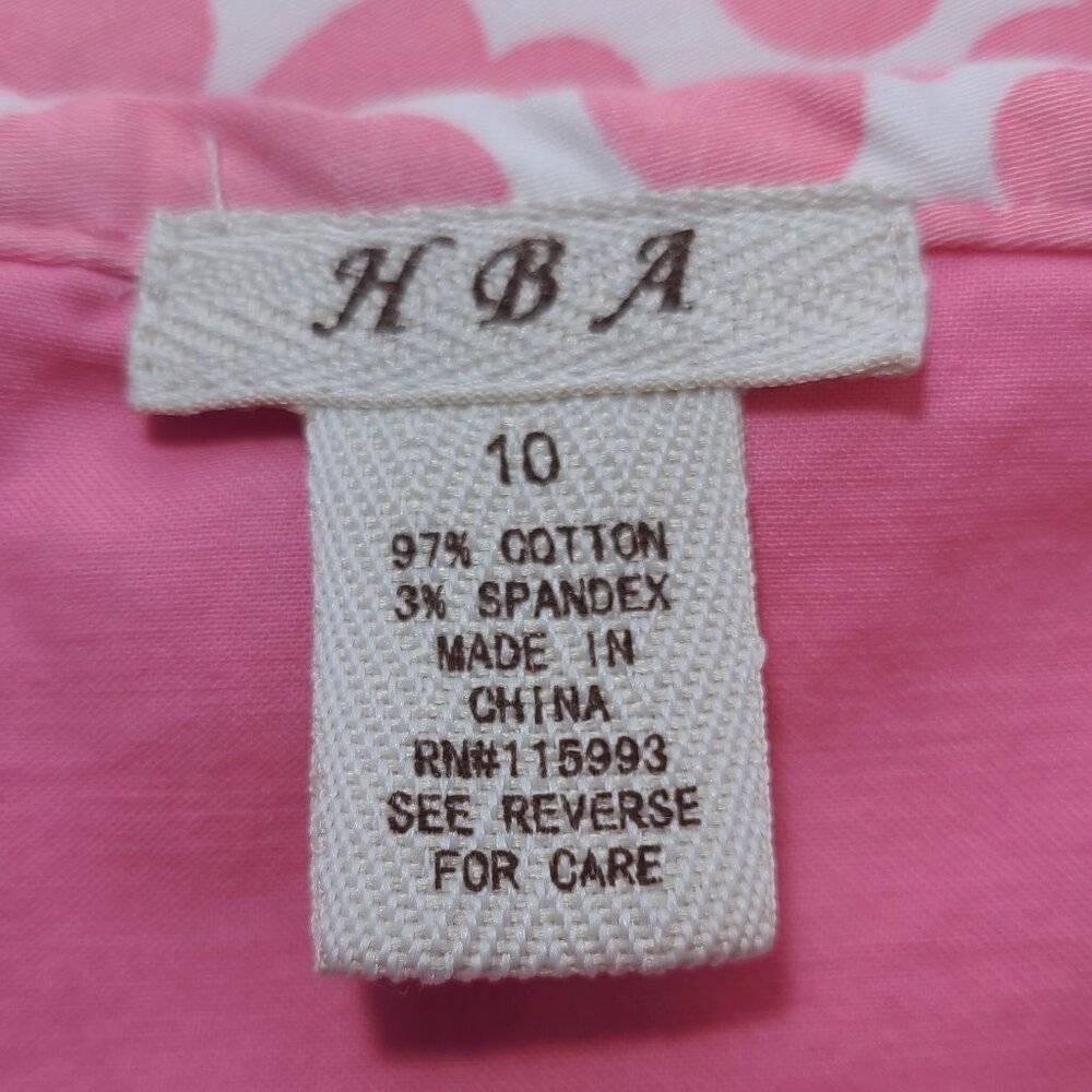 HBA Pink & White Geometric Print Skirt with Built-In Shorts – Size 10 - Picture 7 of 10